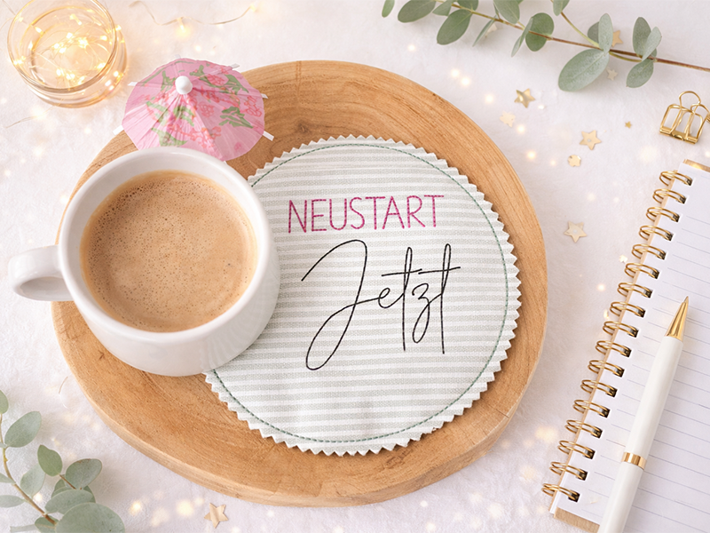 Preview: Motivationssprüche - redwork Stickdatei